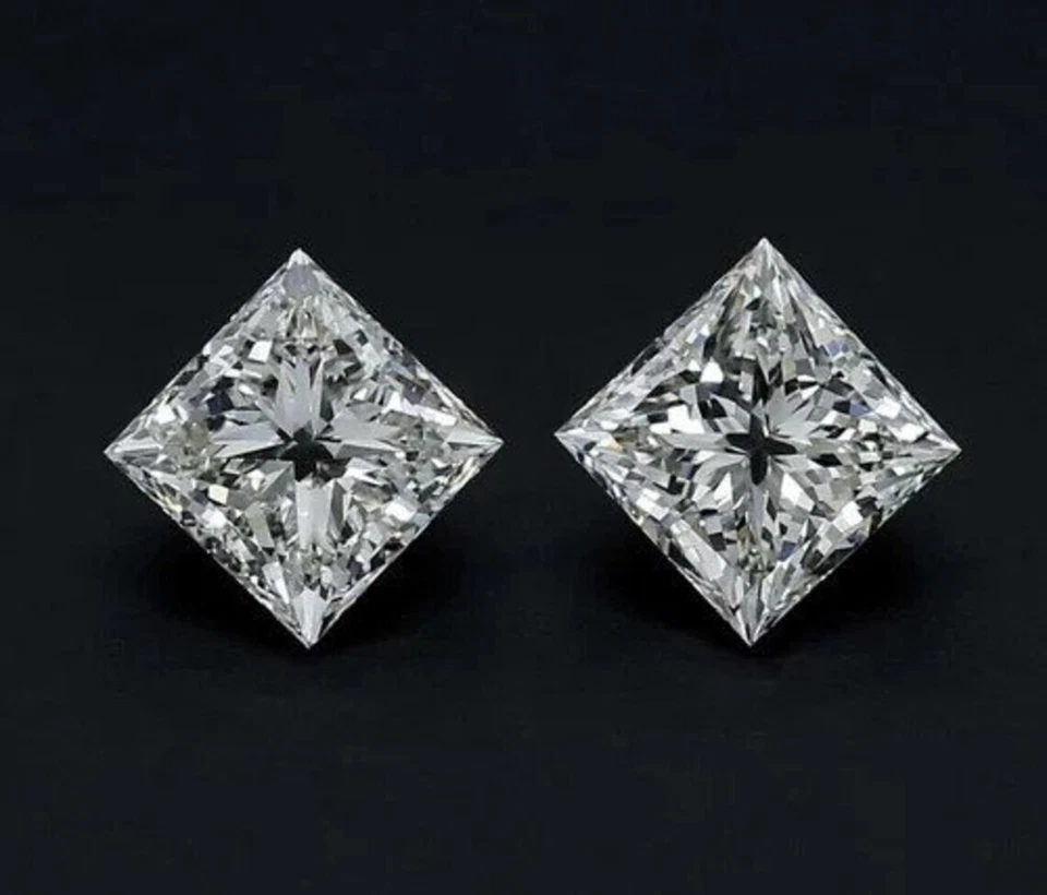 3 MM To 12 MM Loose Moissanite Princess Shape White Color D VVS1 Grade All Size - Image 3 of 4