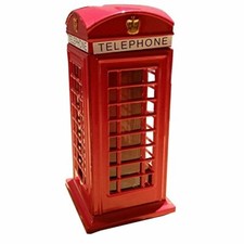 Telephone Booth/Phone Red Box London Souvenir Die Cast Metal Money Bank 
