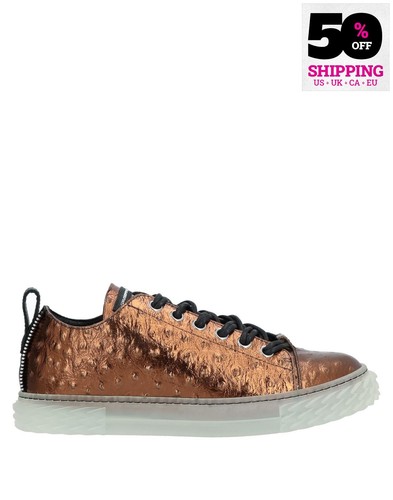 RRP€665 GIUSEPPE ZANOTTI Leather Sneakers US8 UK7 EU41 Logo Made in Italy