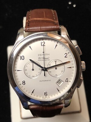 Genuine ZENITH El  Primero Chronograph  Automatic Watch Men's 44mm Leather Bạnd