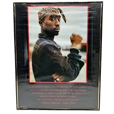 Tupac Shakur 2 Pac Framed Quote Poster 1999 Original 20x16 Scorpio Posters 421A