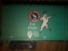 HO AHM Great Northern box car, Glacier Green Rocky Mountain Goat GN 27024, KD's — photo 3