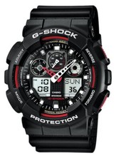 Montre Homme Casio G-Shock Ana-Digi Noir/Rouge GA-100-1A4ER