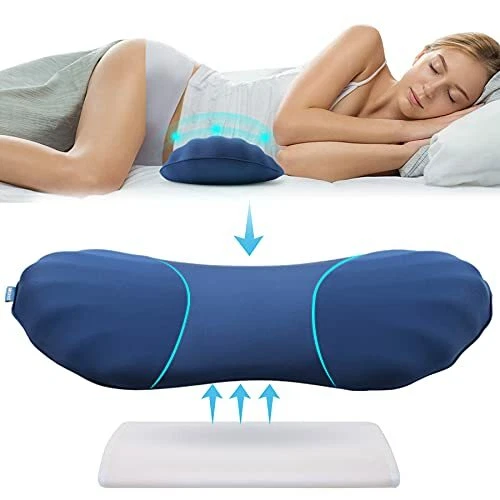 LUMBAR SUPPORT PILLOW Adjustable Sleeping Memory Foam Back Pain Relief  RESTCLOUD