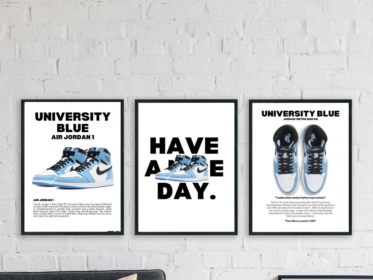 Posters Prints Nike Air Jordan Painting Blue And Black Jordan