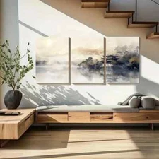 3pcs Chinese Landscape & Mountain Scenery Wall Art Canvas Framed 50x70cm