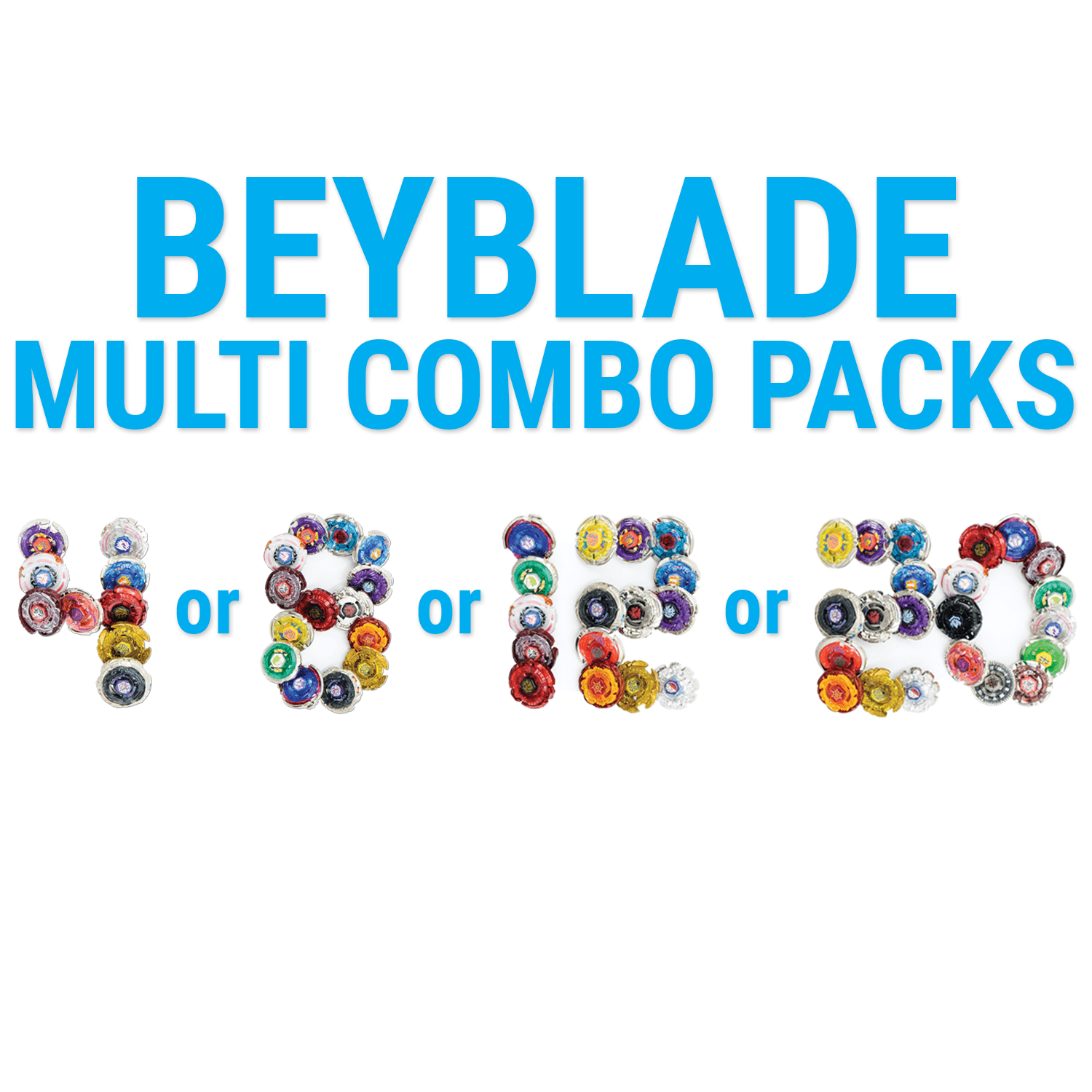 Beyblade Combo 4 Packs w/ Free Launcher Metal Fusion Metal Masters Metal  Fury