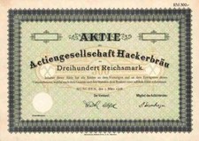 AG Hackerbr&auml;u M&uuml;nchen 1928 Pschorr Paulaner Tutzing Sch&ouml;rghuber Brau Holding 300