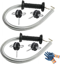 2 Set Electric Fence Gate Kit,Electric Fence Gate Handle with Spring,16.4-Feet T