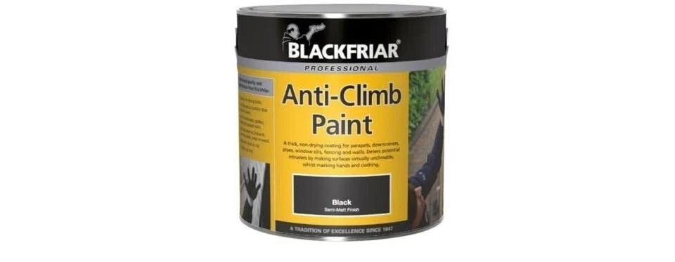 Blackfriar Anti Climb and Anti Vandal Paint Black - 1 Litre, 2.5 Litre & 5 Litre