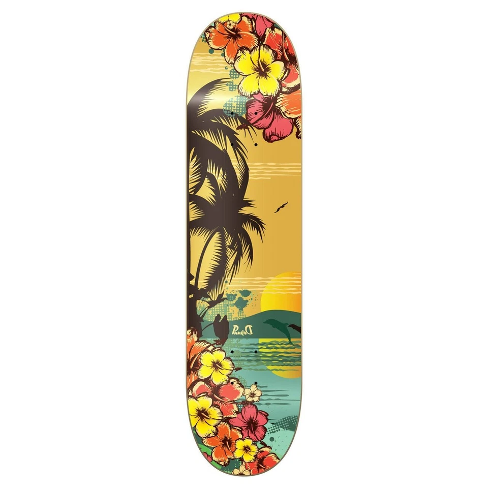 Yocaher Graphic Tropical Day Skateboard Deck - DECK ONLY