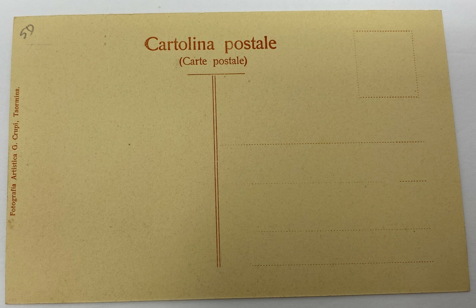 Vintage Postcard ITALY TAORMINA ETNA POSTCARD