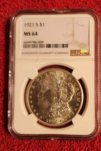 1921 s Morgan silver dollar NGC MS 64 *