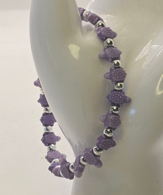 Costume Jewelry Purple Turtle Shaped Beads Bracelet