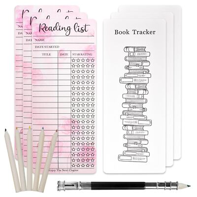 Bookmark Reading List 3*Pink Reading Log 3*Book Tracker Personal Reading List...