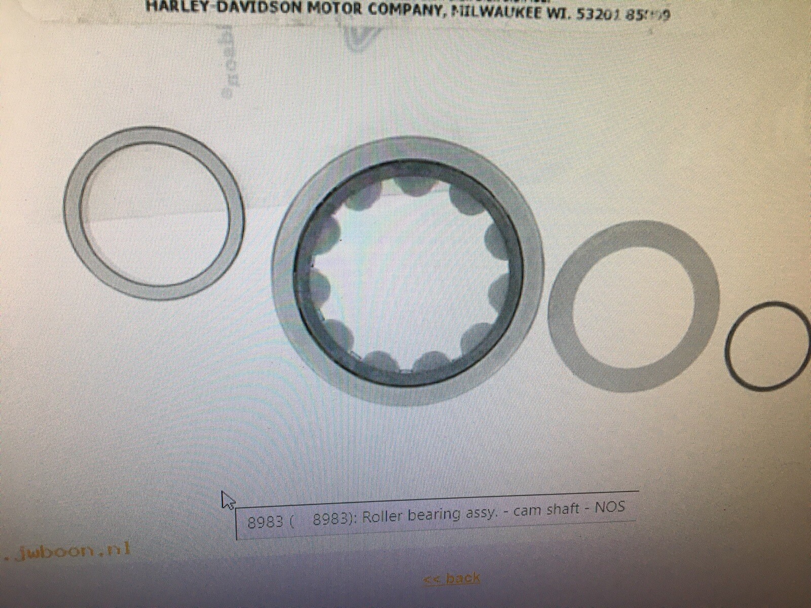 Harley Davidson OEM Camshaft Roller Bearing Assembly 8983 eBay