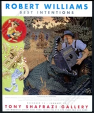 2000 Robert Williams alligator safe thief art NYC gallery show vintage print ad