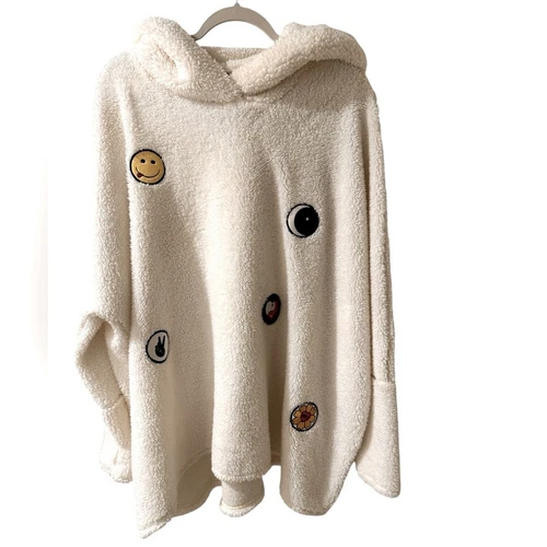 OFF WHITE Felpa con cappuccio Lauren Moshi Teddy crema taglia M L