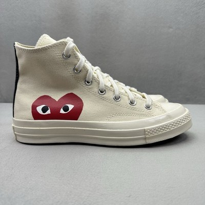 Womens Size 8 Converse x Commes des Garcons PLAY Chuck Taylor All Star Hearts