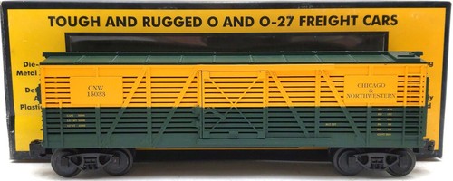 MTH 30-7109 Calibre O CNW Amarillo y Verde Semi-Escala Stock Car #15033 LN/Caja | Zustand: Used