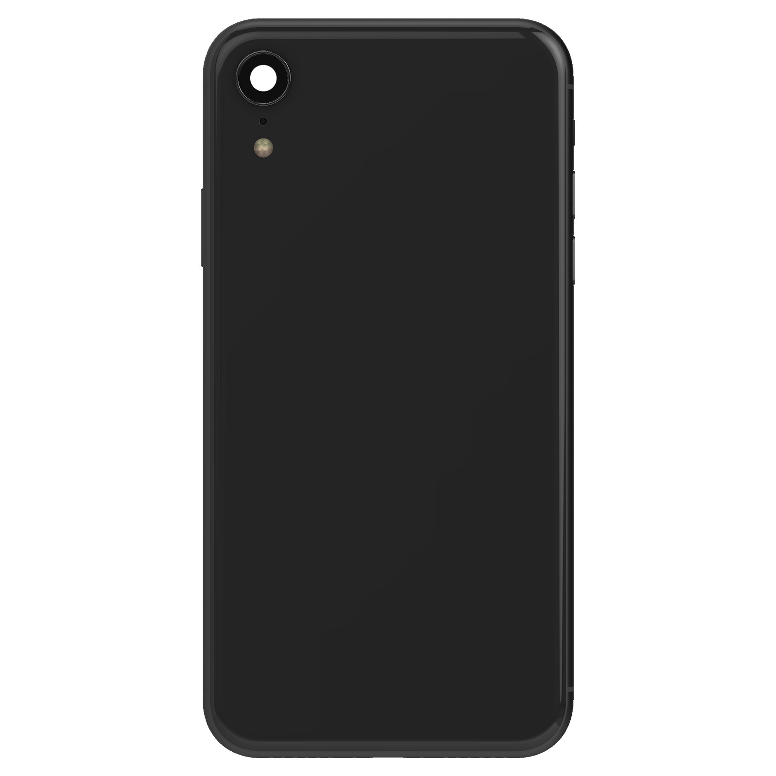 Châssis iPhone XR noir avec vitre arrière et kit de fixation pour réparation
