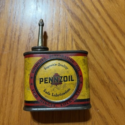 Pennzoil Lead Top Dripless Penetrating Oil Can Handy Oiler 4oz Oil City ...