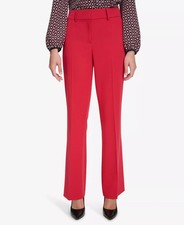 Tommy Hilfiger Women  s Sutton Boot-Leg Trousers Red Size 12 MSRP 99