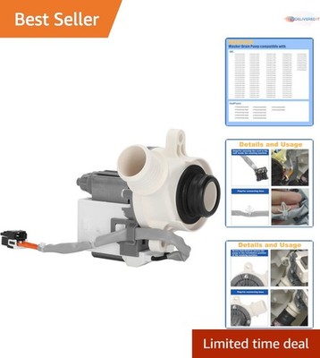 Washer Drain Pump Stainless Steel Submersible Compatible with GE Hotpoint