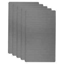 5pcs Metal Business Card 4x2.4x0.02" Brushed Laser Engrave Adhesive Black