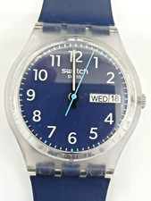 Image of A Quality 2021 Swatch Watch GE713 RINSE REPEAT NAVY BOX PAPERS BRAND NEW