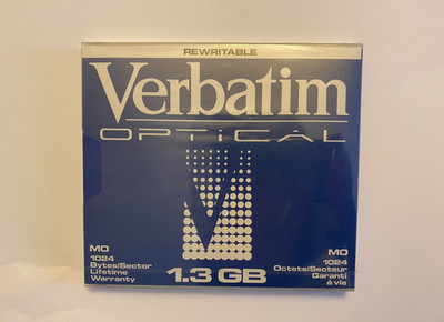 Verbatim 5.25'' Formatted Rewritable Optical Disk 1.3GB Capacity MO 1024