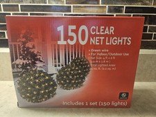 Festive Voice 150 Clear Net Lights Indoor Outdoor Christmas 6ft x 4ft 24 Sq Feet