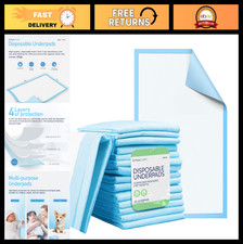 Disposable UnderPad 17" x 24" - 100 Count Medical-Grade Incontinence Bed Pads fo
