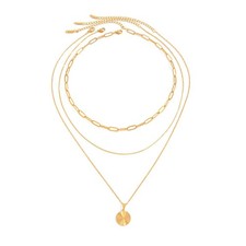 Layered Gold Necklace for Women 18K Gold Plated Stainless Steel Necklaces Stack