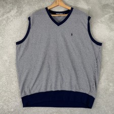 Polo Ralph Lauren Vest Mens XL Navy Houndstooth Knit Golf Preppy Sleeveless