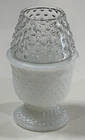 Vintage 1970's Avon Hobnail Milk Glass & Clear Candle Light Fairy Lamp