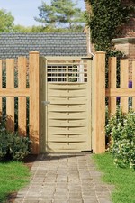 Flat Top Pedestrian Entry Garden Gates Solid Wood Lawn Gate w/ Latch 90*4*180cm