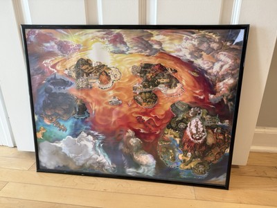 FRAMED Pokemon Feature Sun And Moon World Map TCG Video Game Wall Art 18x24