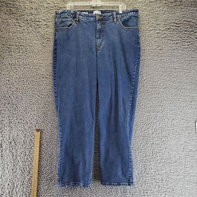 #ad #ad AVA amp; VIV Jeans Womens 18 Blue High Rise 90s Straight Denim Stretch $29.00