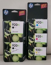 5-pack OEM HP 920XL Black 2 /Cyan/Magenta/Yellow High-Yield Ink Cartridges NEW