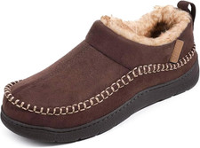 Men'S Moccasin Slippers Indoor Outdoor Houseshoes