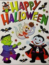 HAPPY HALLOWEEN WINDOW CLINGS INDOOR DECORATIONS 16 PCS