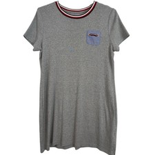 Tommy Hilfiger Women’s Crewneck T-Shirt Dress with Red & Blue Accents Size L