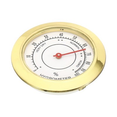 1.7'' Round Indoor Outdoor Hygrometer, Mini for Greenhouse Office Room, Gold