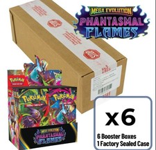 Pokemon Phantasmal Flames Booster Box SEALED CASE 6x Boxes Mega Evolution ME02
