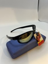 Vintage Retro Sunglasses Black Frames with reflective, polarized lenses. NWT