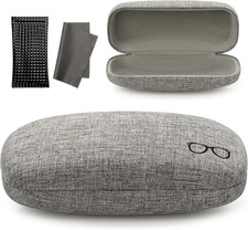 Hard Shell Sunglasses Case, Large Linen Fabric Protective Glasses Case for Men W