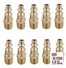Brass 1/4-Inch NPT Male Industrial Air Hose Quick Male Plug 10 Piece Kit