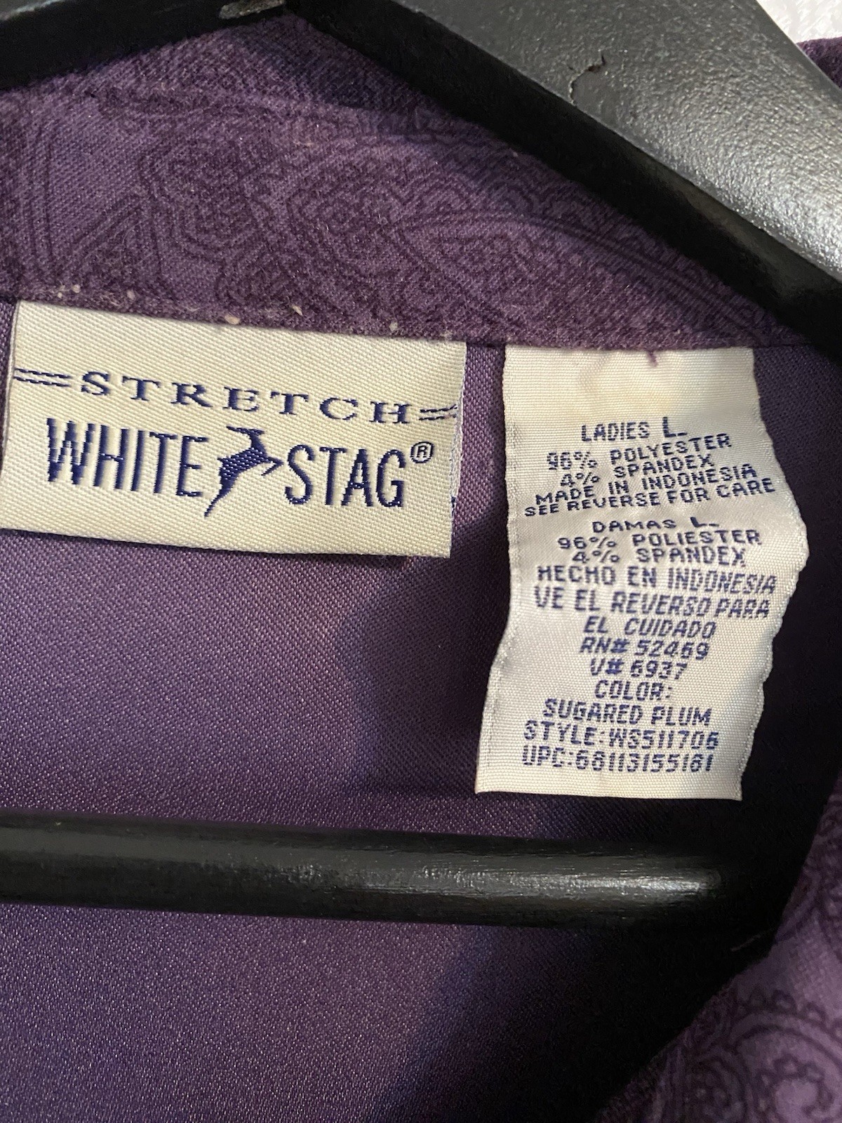 Vtg White Stag L Purple Button Up Faux Suede Shirt, Boho AOP, Y2K Phoebe C16