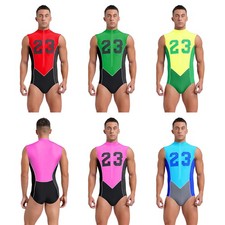 Men Jumpsuit Quick Dry Leotard Gym Unitard Wrestling Singlet Bodysuit Cycling